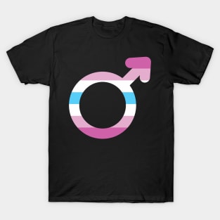 Femboy Male Gender Symbol with Femboy Striped Flag T-Shirt